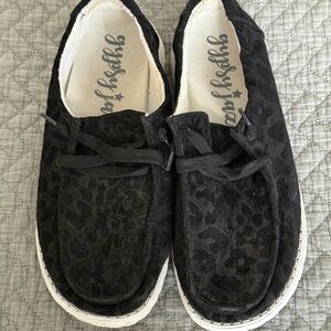 Gypsy Jazz Black Leopard Moccasins